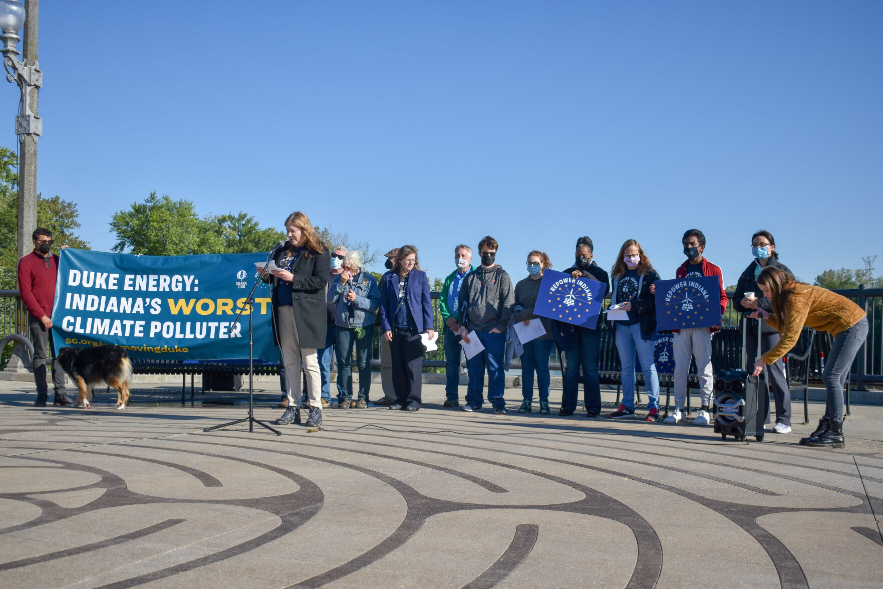 10/16/21 "Get Moving Duke" Rally Takes Over Pedestrian Bridge, Erica Beumel